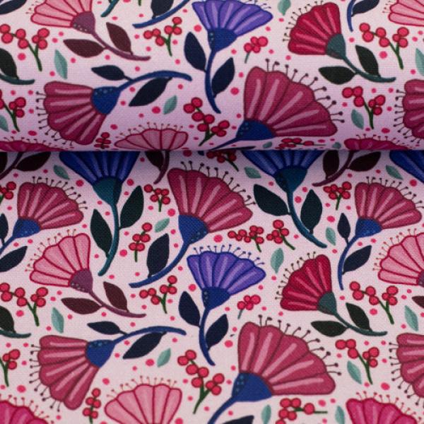Canvas Garden Stories by Emjo Design Blumen auf Rosa von Swafing